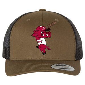 Ribby at Bat 3D YP Snapback Trucker Hat- Coyote Brown/ Black